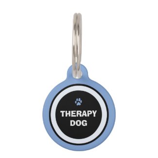 Pet ID Tag - Blue & Black- Therapy Dog