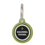 Pet ID Tag - Green & Black - Squirrel Patrol