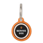Pet ID Tag - Orange & Black- Service Dog