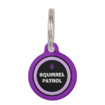 Pet ID Tag - Purple & Black - Squirrel Patrol