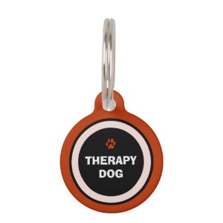 Pet ID Tag - Red & Black- Therapy Dog