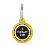 Pet ID Tag - Yellow & Black- Therapy Dog