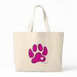 Pet Lover Carrying Tote Bag / Pink Pawprint