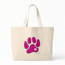 Pet Lover Carrying Tote Bag / Pink Pawprint