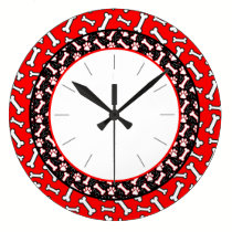 Pet Lover's Dog Bone and Paw Print wall clocks