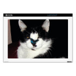 Pet-lovers Funny Black and White Cat & Butterfly Skins For Laptops