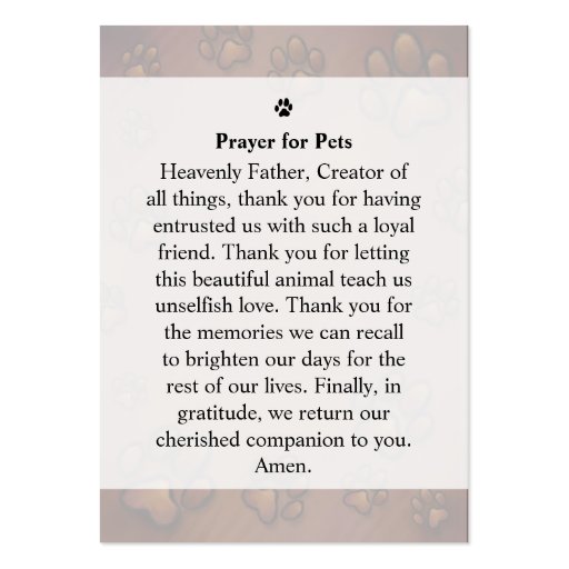 Pet Memorial Card - Chocolate Brown Photo Frame Business Card Template (back side)