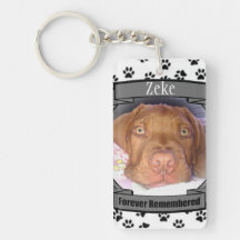 Pet Memorial - Forever Remembered - Pet Loss Dog Rectangular Acrylic Keychains