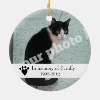 Pet Memorial Photo Ornament Dog or Cat Customized