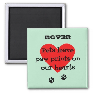 Pet memory custom name paw prints aqua