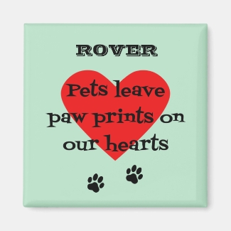 Pet memory custom name paw prints aqua