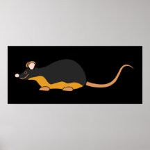 Pet Mouse. Black Tan. Poster
