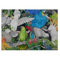 Pet Parrots of the World Cutting Board