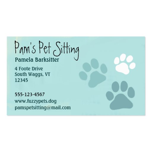 Pet Paw Prints Animal Lover Business Card