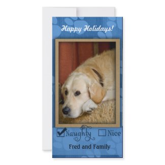 Pet Photo Template - Naughty or nice photocard