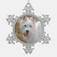 Pet Photo Template Pewter Christmas Tree Ornament