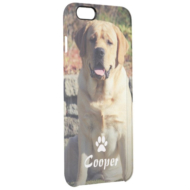 Pet Photo with Custom Name Paw Icon Uncommon Clearlyâ„¢ Deflector iPhone 6 Plus Case-2
