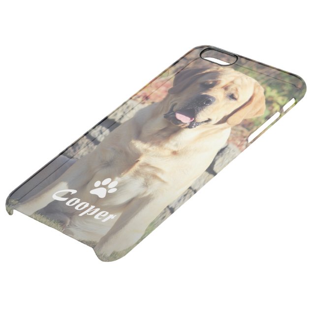 Pet Photo with Custom Name Paw Icon Uncommon Clearlyâ„¢ Deflector iPhone 6 Plus Case-4