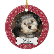 Pet Photo with Dog Bone - Double Sided ornament