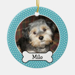 Pet Photo with Dog Bone - Double Sided Christmas Tree Ornament
