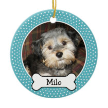 Pet Photo with Dog Bone - Double Sided ornaments