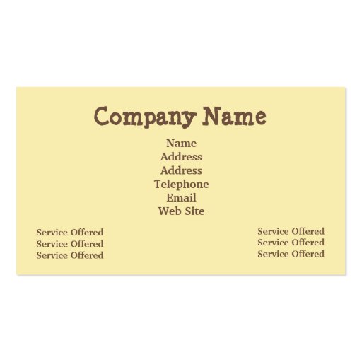 Pet Products & Services Business Card (back side)