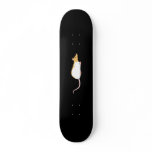 Pet Rat. Cinnamon and White, Hooded Variegated. Skate Board