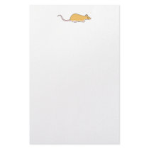 Pet Rat. Cinnamon Berkshire, White Belly. Stationery Design
