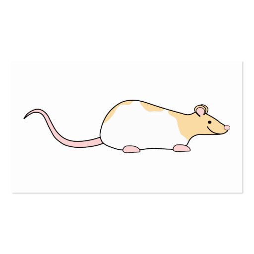 Pet Rat. Fawn and White Hooded Variegated. Business Card Templates (back side)