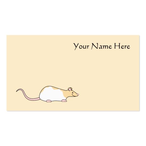 Pet Rat. Fawn and White Hooded Variegated. Business Cards (front side)