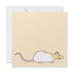 Pet Rat. Fawn and White Hooded Variegated. Personalized Announcements