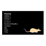 Pet Rat. Fawn Berkshire, White Belly. Business Card