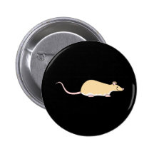 Pet Rat. Fawn Berkshire, White Belly. Pinback Buttons