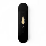 Pet Rat. Fawn Berkshire, White Belly. Skateboard Deck