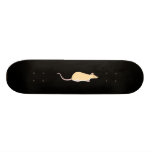 Pet Rat. Fawn Berkshire, White Belly. Skateboard Deck