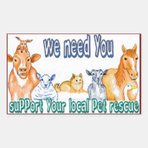 Pet Rescue Rectangle Stickers