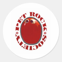 PET ROCK SOCIETY FUNNY KITSCH  1970'S ROUND STICKERS