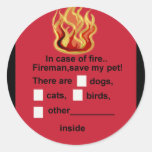 pet safety round sticker