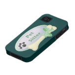 Pet Sitter (blue with bone) iPhone 4 Cover