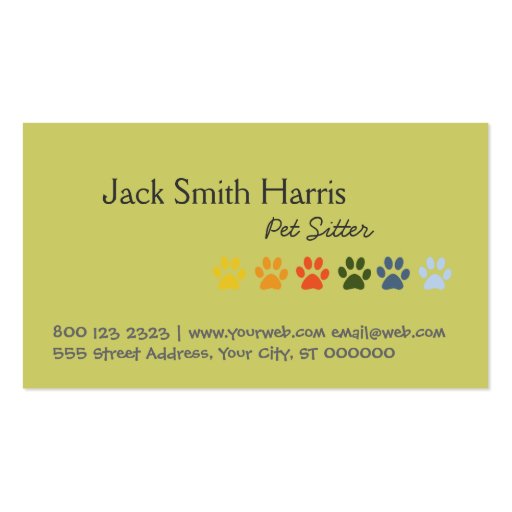 Pet Sitter Bold and Elegant Business Card Templates (front side)