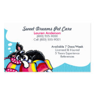 Pet Sitter Care Business Schnauzer Puppy Blue Business Cards