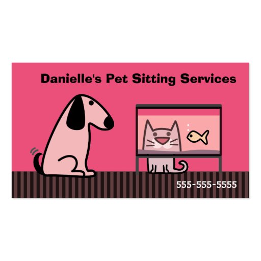 Pet Sitter Dog & Cat Business Card (front side)