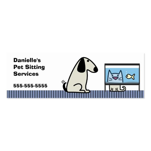 Pet Sitter Dog & Cat Business Card Template (front side)