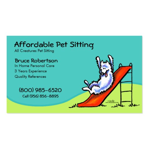 Pet Sitter Dog Day Care Business Business Card (front side)