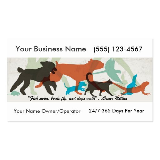 Pet Sitter Dog Walker  Business Card (front side)