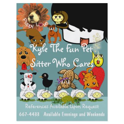 Pet Sitter Flyer Lots of Cute Anime Animals by samack