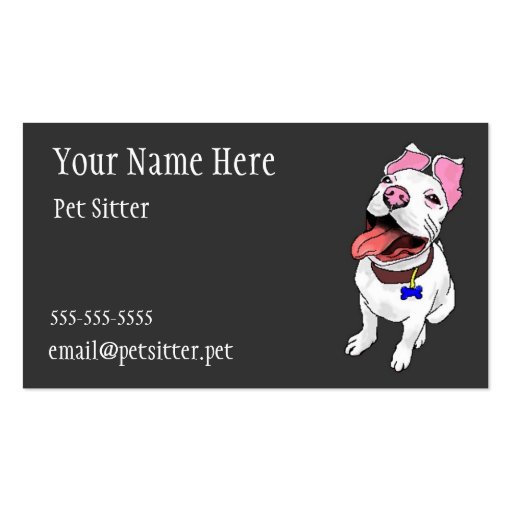 Pet sitter Pet care business cards with dog (front side)