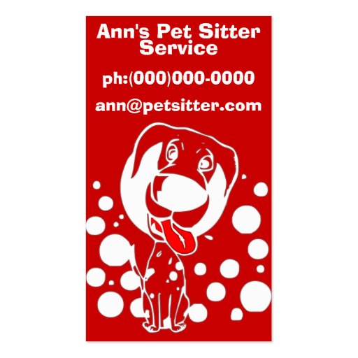 Pet Sitter Service Business Card (front side)