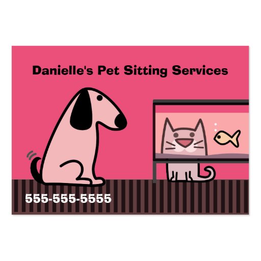 Pet Sitter's Business Red Business Card Template (front side)