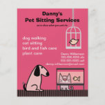 Pet Sitter's Dog & Cat Red Full Color Flyer